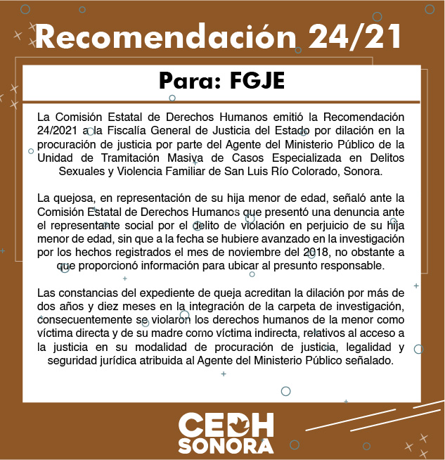 Emite CEDH Recomendación 24/2021 por dilación en la justicia